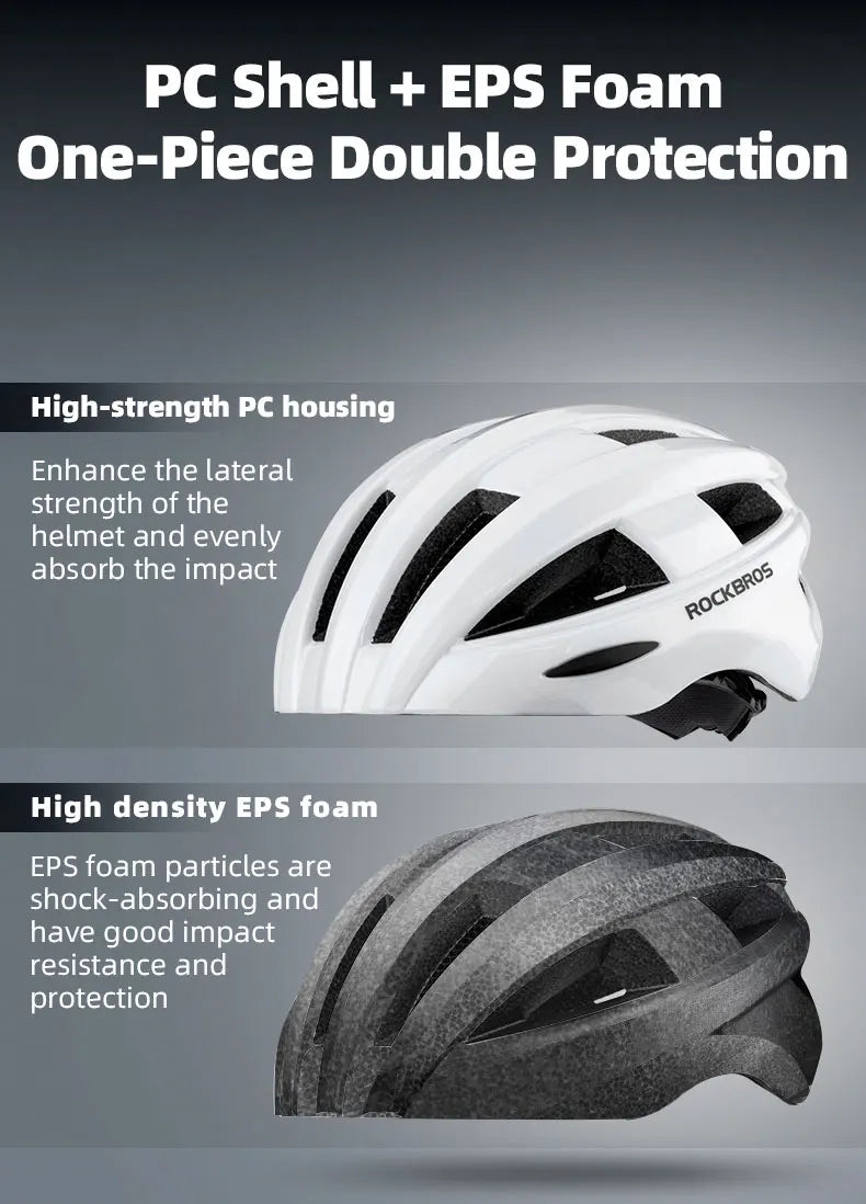 Bicycle Light Helmet MTB Road USB Warning Rear Light Cycling Helmet EPS PC Intergrally-molded Bike Helmet