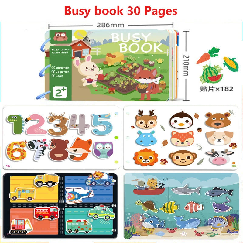 Montessori  Busy Book My First Quiet Book Paste Learning Educational Toys Books  Matching Game Toys for 1 to 3 Y