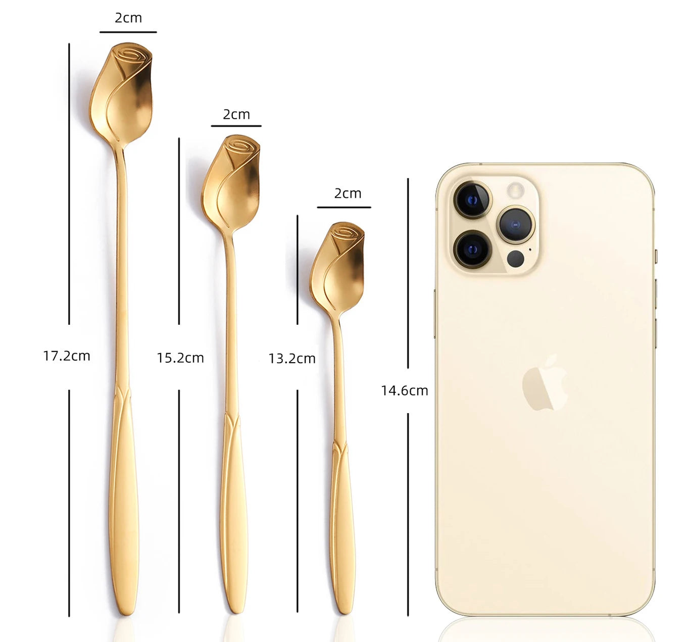 Stainless Steel Rose Coffee Spoon, Long Handle Mixing Spoon, Flower Design, Perfect for Tea, Dessert, Honey, Kitchen Accessories