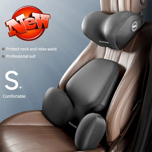 Universal Car Lumbar Support and Neck Pillow Cushion Set