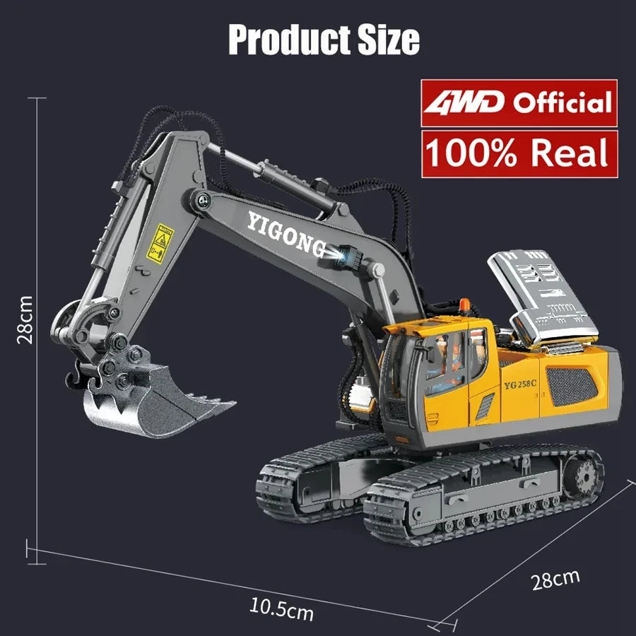 Remote Control Excavator Toy Radio Controlled RC Dump Truck Vehicle Crawler Bulldozer Construction Car Gifts for Boys
