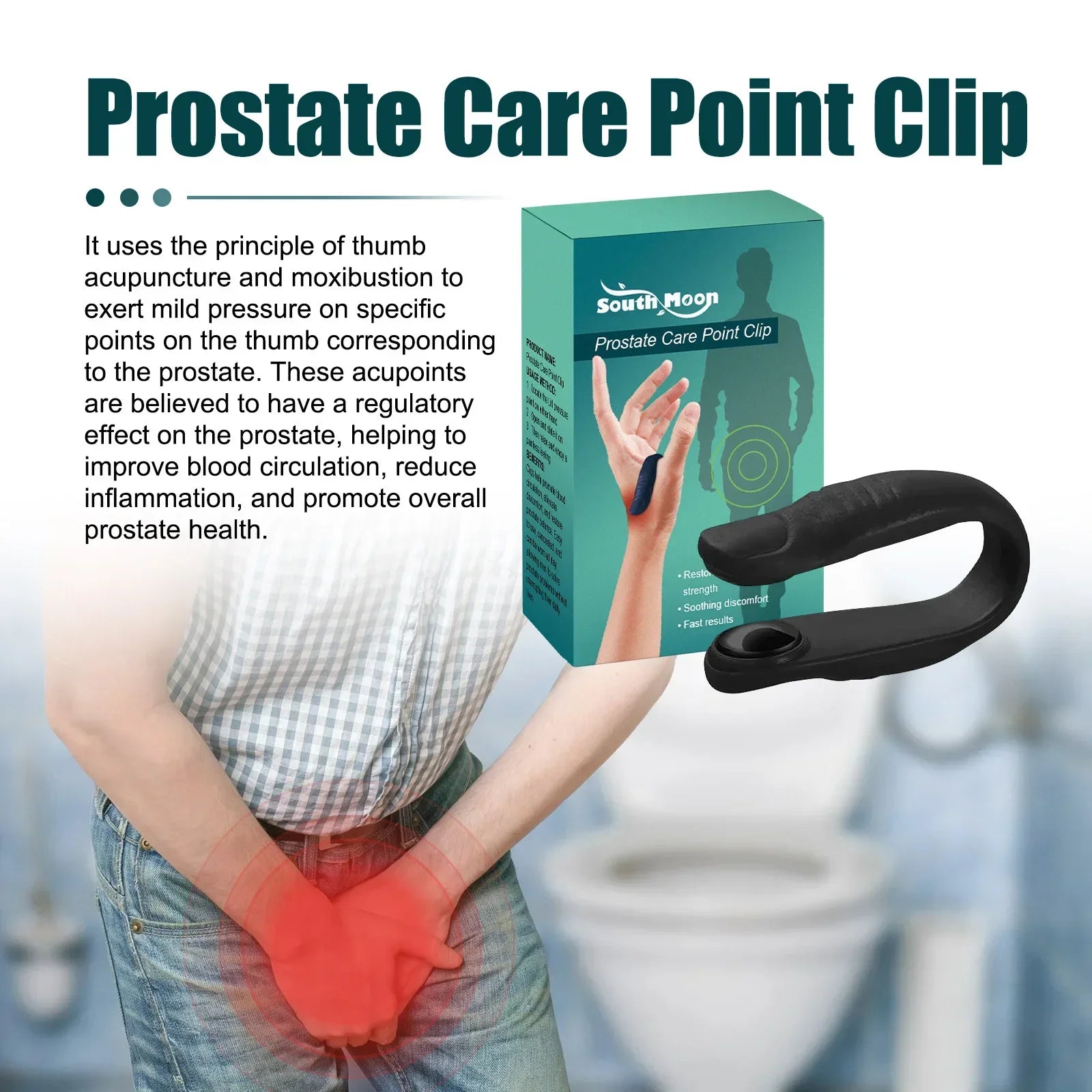 Prostate Acupoint Massage Clip for Urinary Comfort & Men’s Wellness