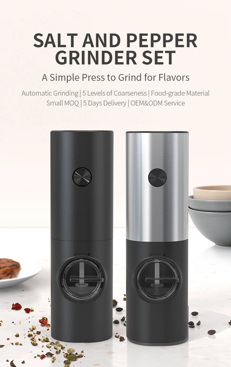 Electric Automatic Mill Pepper And Salt Grinder With LED Light  Adjustable Coarseness Produced By Xiaomi Partner Manufacturers