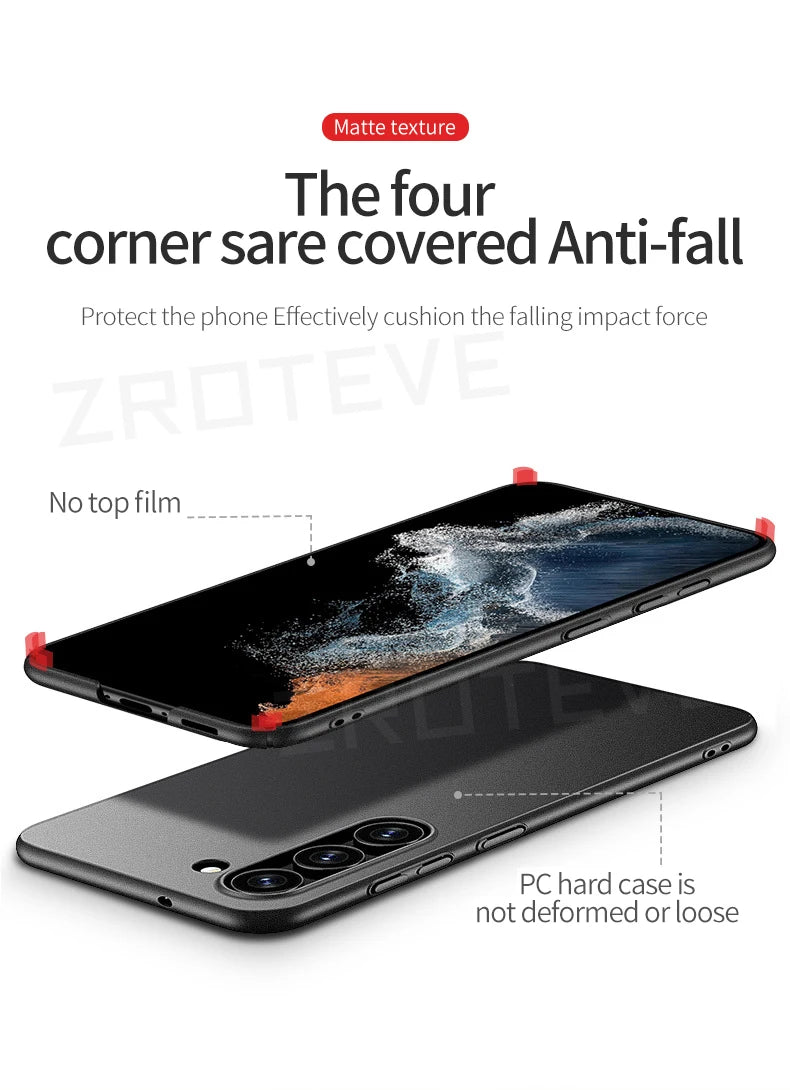 Zroteve Slim Matte Hard PC Case for Samsung Galaxy S26 Ultra / S25 Edge / S24 / S23 – Lightweight Protective Cover