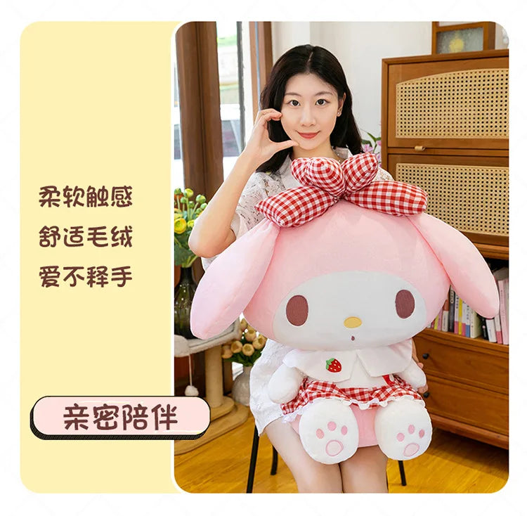 Kawaii 60cm Melody Plush Toy Sanrio Stuffed Doll Anime Soft Pillow Cute Gift Kids Birthday Xmas Plushie Stuffed Animal