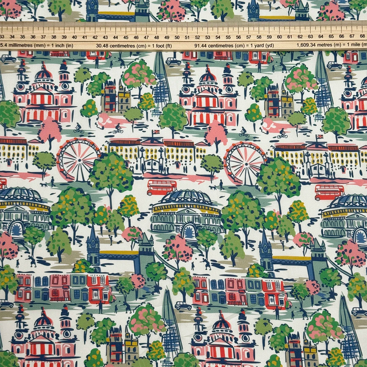 100% cotton Cath Kidston London Town tana lawn fabric 80s Poplin printing Sewing fabric Making Dress Clothing Handmade DIY Cloth