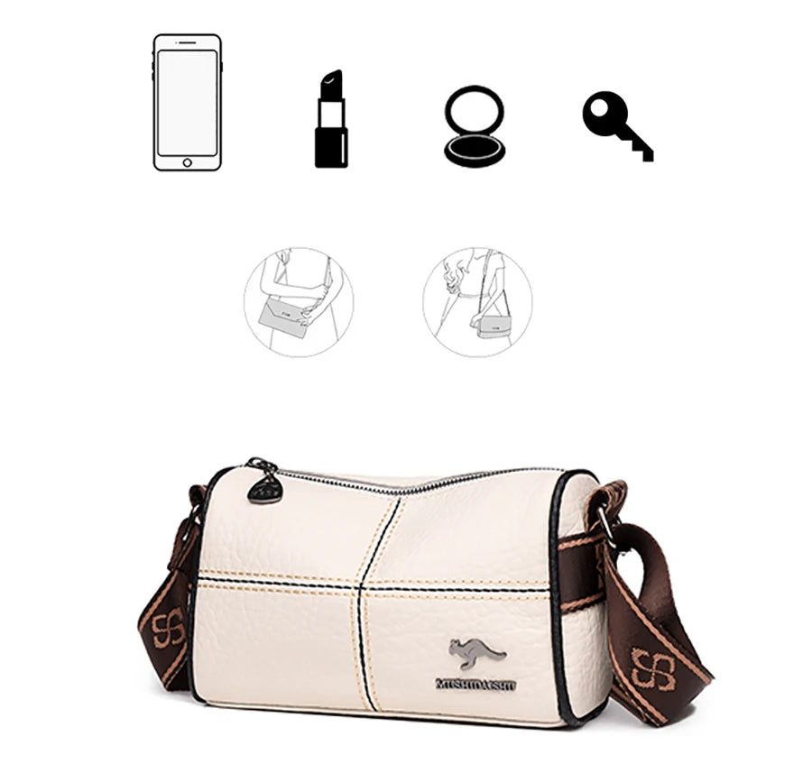 Lichee Pattern Genuine Leather Crossbody Bag For Women Luxury Handbag High Quality Shoulder bags Ladies Messenger Bag