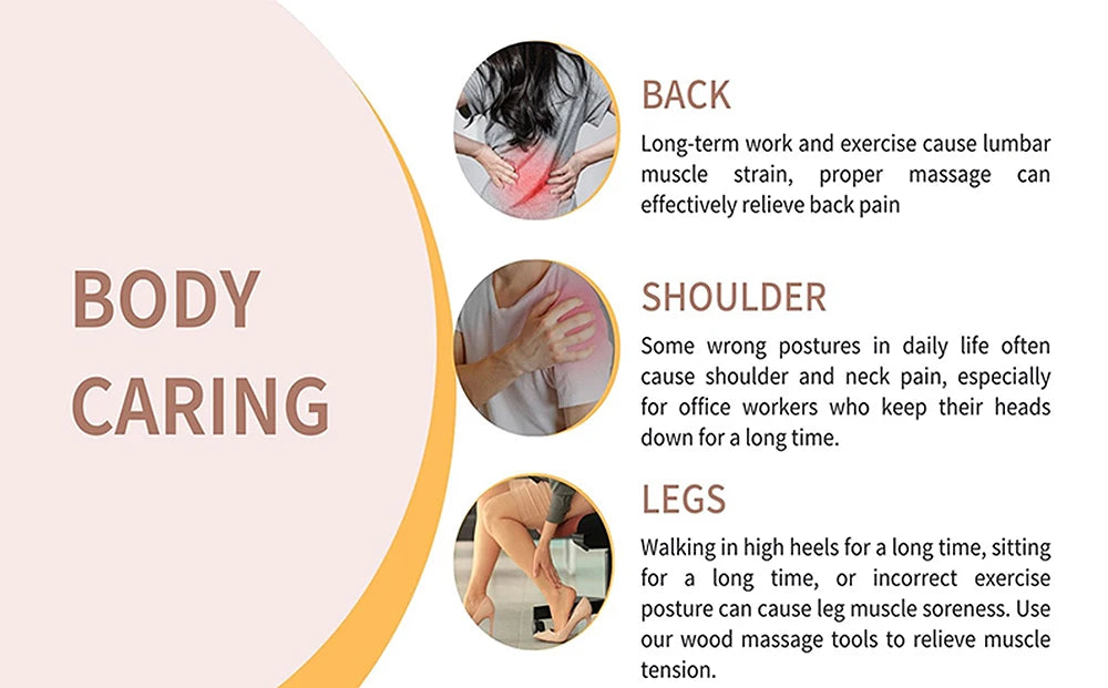 1 PC Wood Bendable Massage Roller Wooden Therapy Massager Tools,Lymphatic Drainage,Cellulite Trigger Point Manual Muscle Release