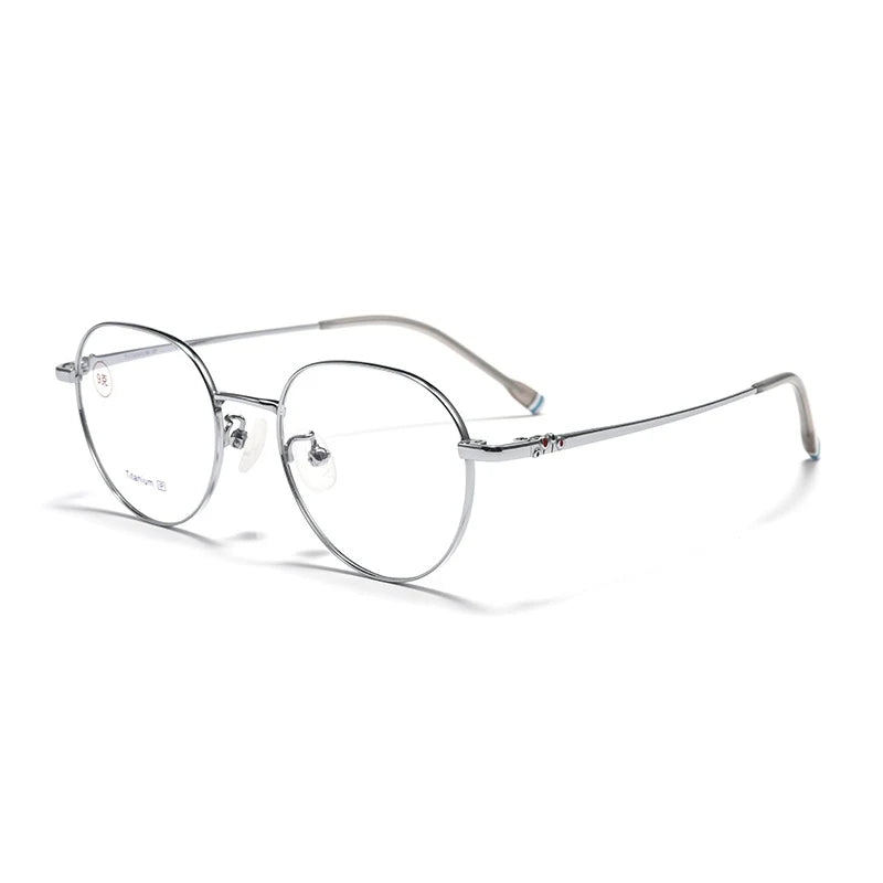 Retro Polygonal Lightweight Titanium Eyeglasses Frames