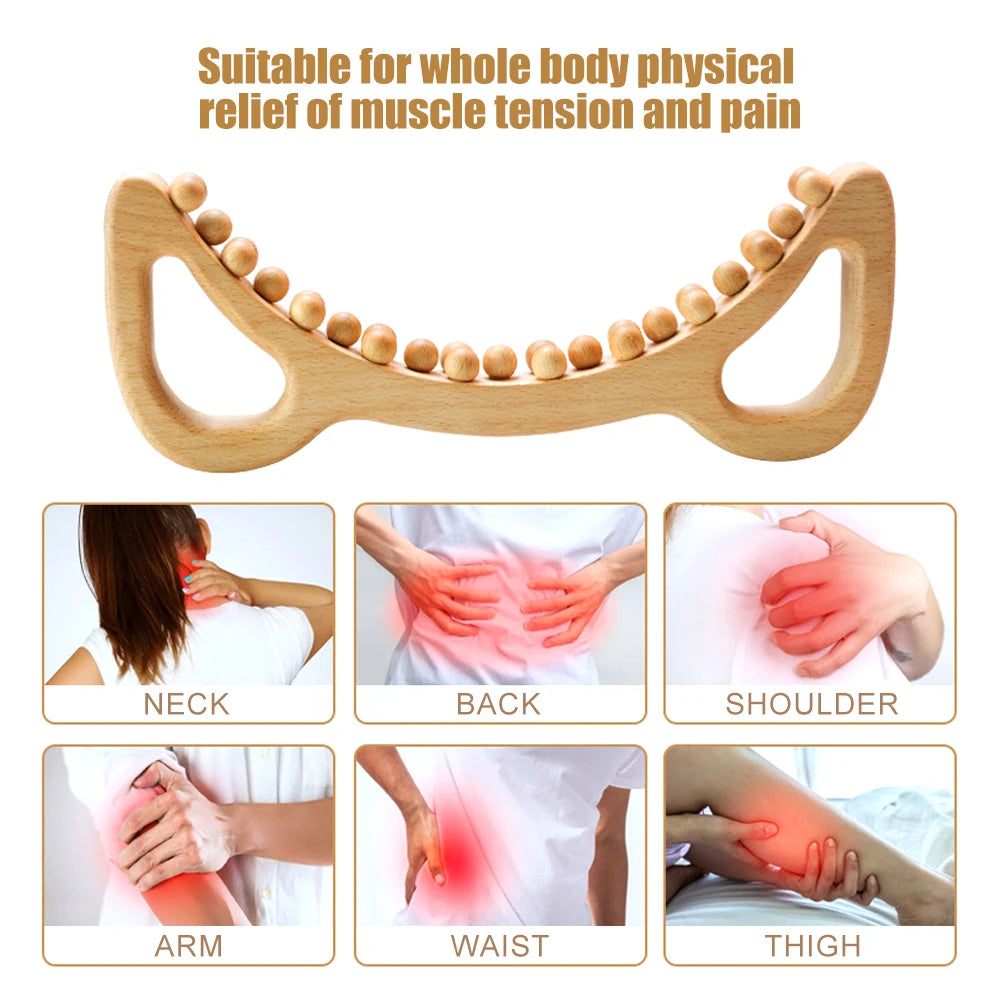 1Pcs Guasha Wood Stick Massage Tool for Body Lymphatic Drainage Massager Sculpting Tools,Anti Cellulite,Trigger Point Treatment