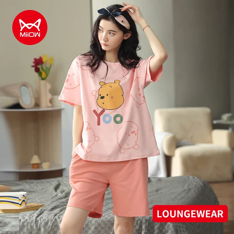 Women’s Winter Corduroy Cotton Pajama Set – Cute, Comfortable, Loose Long Sleeve Loungewear
