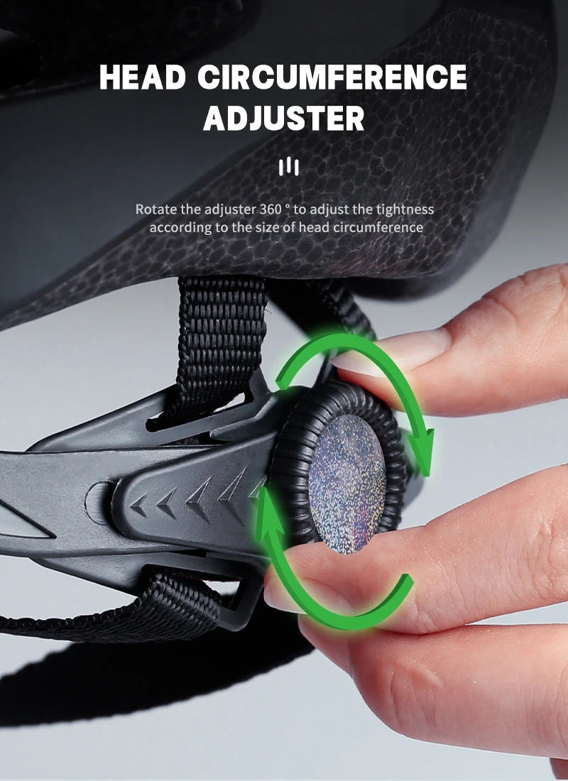 Ultra Lightweight Cycling Helmet With Magnetic Goggles And LED Rear Light
