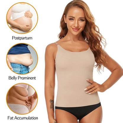 Women Tummy Control Shapewear Smooth Body Shaping Camisole Tank Tops Slimming Underwear Seamless Compression Body Shaper Vest