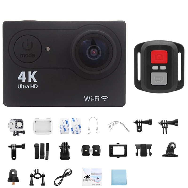 Ultra HD 4K Action Camera with WiFi Remote Control and Waterproof Housing