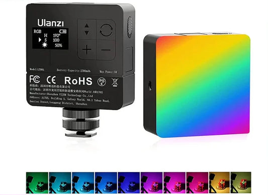 RGB PRO Video Light 2500K-9000K LED Camera Light 2500mAh Rechargeable Battery Honeycomb Diffuser for Vlog