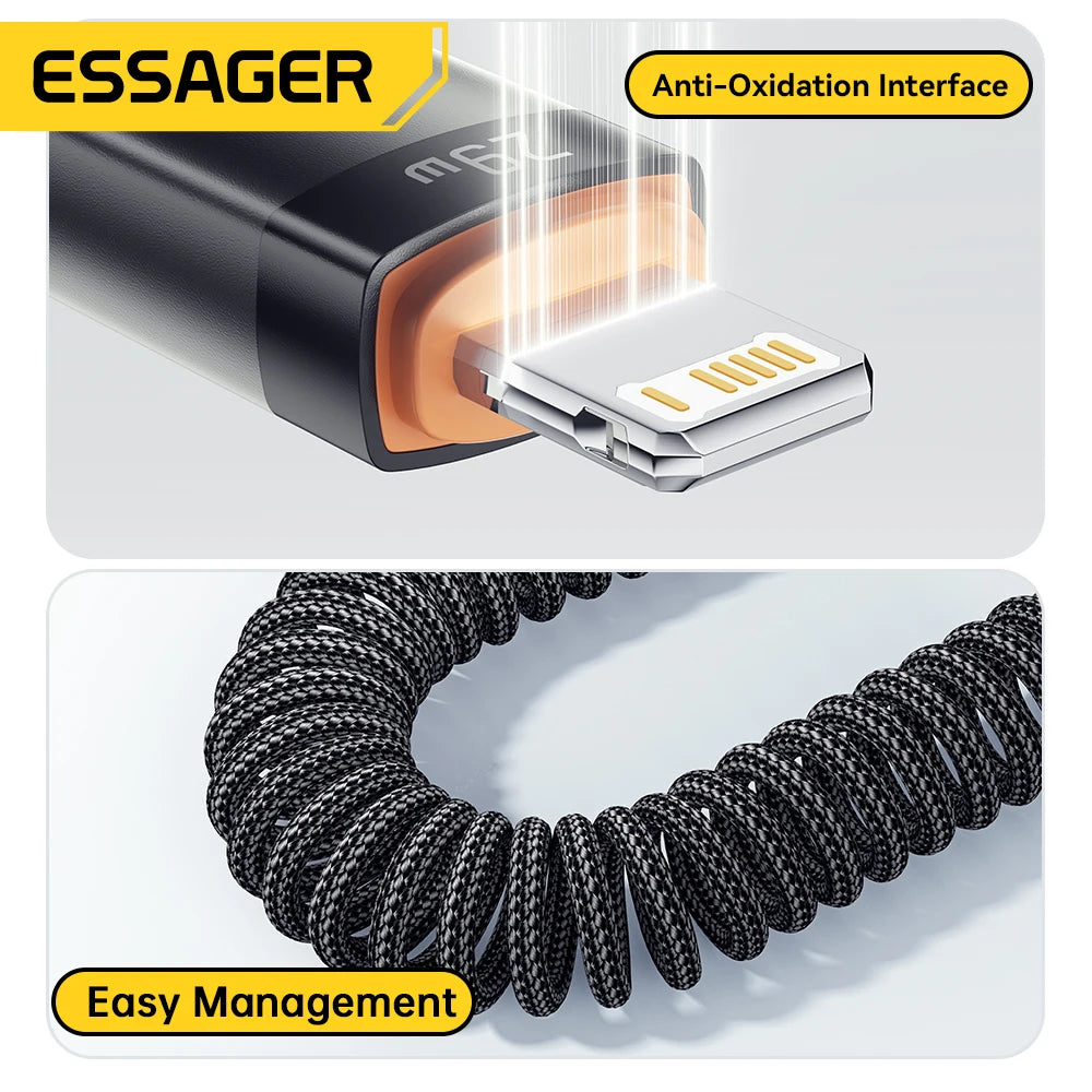 Car Spring USB-C to Lightning PD 29W Fast Charging Cable (1.8m)