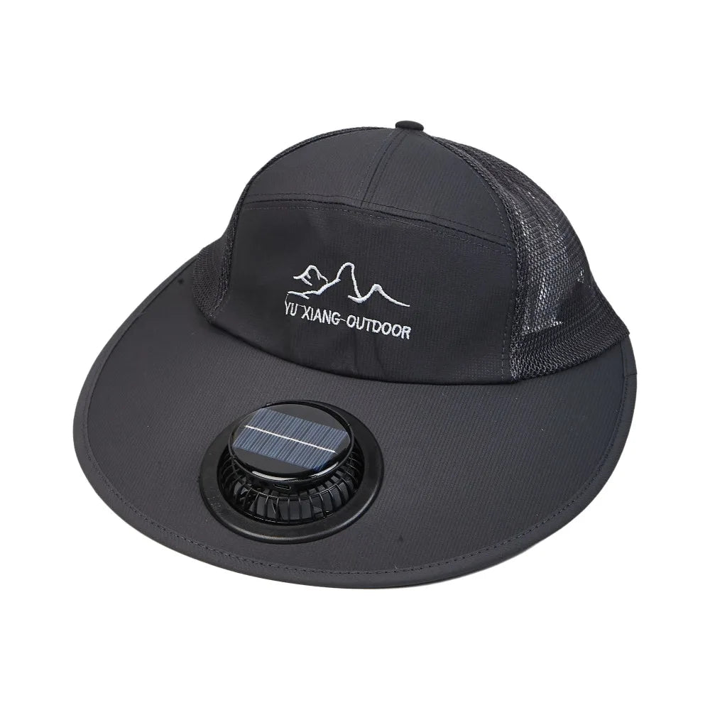 Solar Fan Baseball Cap With USB Charging