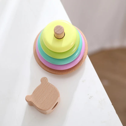 Kid Educational Toy Macaron Wooden Toys Children Montessori Object Permanence Box Hammer Box Coin Ball Textile Drum Drawer Box