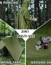 3 In 1 Outdoor Military Waterproof Raincoat Rain Coat Men Raincoat Women Awning From The Rain Motorcycle Rain Poncho Picnic Mat