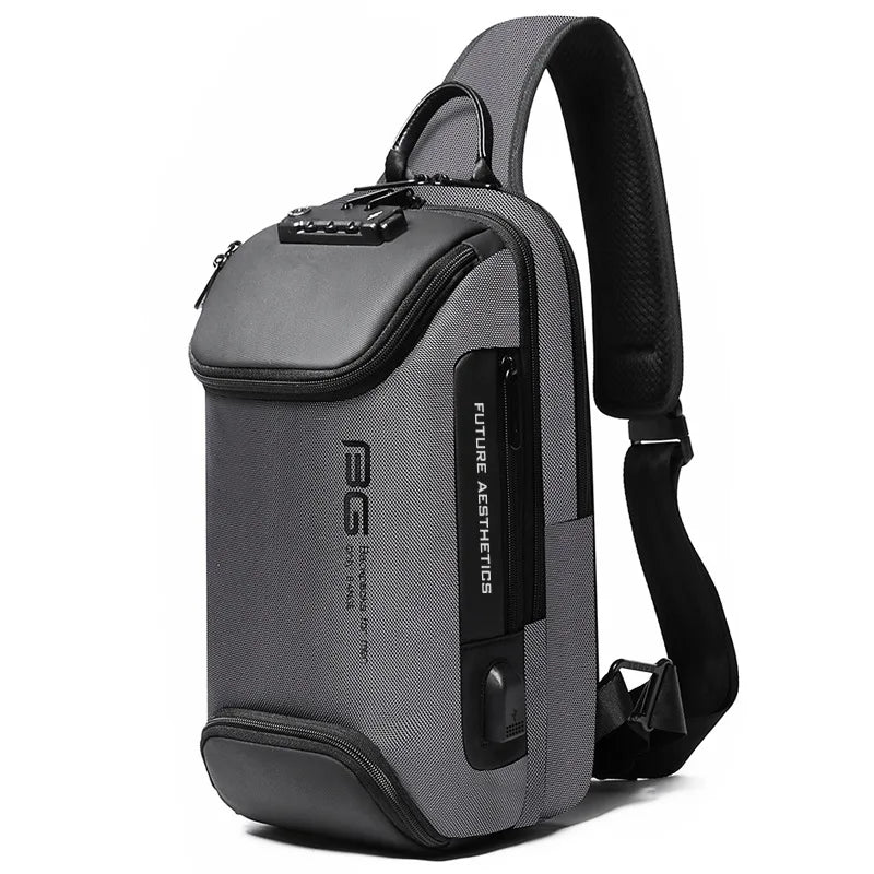 Multi functional Men's Oxford Crossbody Bag Anti-theft Shoulder Bags Short Trip Messenger USB Charging Chest Bag Pack