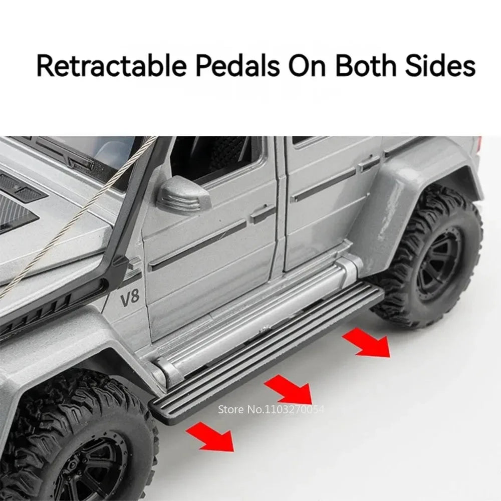 1:24 G63 G550 Diecast Alloy Miniature Model Toys Cars Sound Light Pull Back Doors Opened Off-road Vehicles Boys Birthday Present