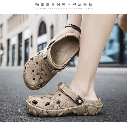 Summer Couples Sandals Men Outdoor Garden Clogs Hole Male Casual Shoes Fashion Water Shoes Comfort Home Soft Slippers