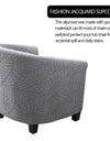 Tub Club Armchair Covers Leaves Jacquard Bar Chair Cover Solid Color Relax Single Sofa Slipcovers with Seat Cushion Cover Home
