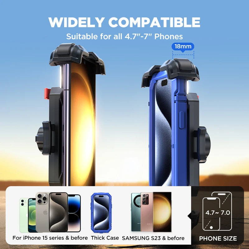 Motorcycle Phone Mount Upgrade Bike Phone Holder Ultra-Stable Bicycle Phone Mount Handlebar Cell Phone Clamp for Scooter