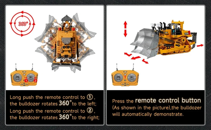 Remote Control Excavator 4x4 Alloy Dump Truck Bulldozer Radio Model RC Car Construction Vehicle Toy  Gifts