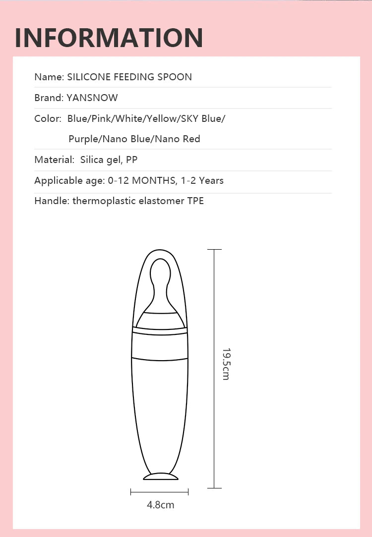 Baby Silicone Feeding Spoon Newborn Rice Cereal Bottle Feeder Scientific Feeding Safe Feeding Infant Iteims Baby Tableware 90ML