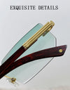 Rimless Green Sunglasses Women Fashion Glasses