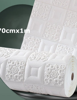 70cm*1m Ceiling Wallpaper 3D Brick Waterproof Wall Stickers Foam Self-Adchive Bedroom TV Background Wall Decoration