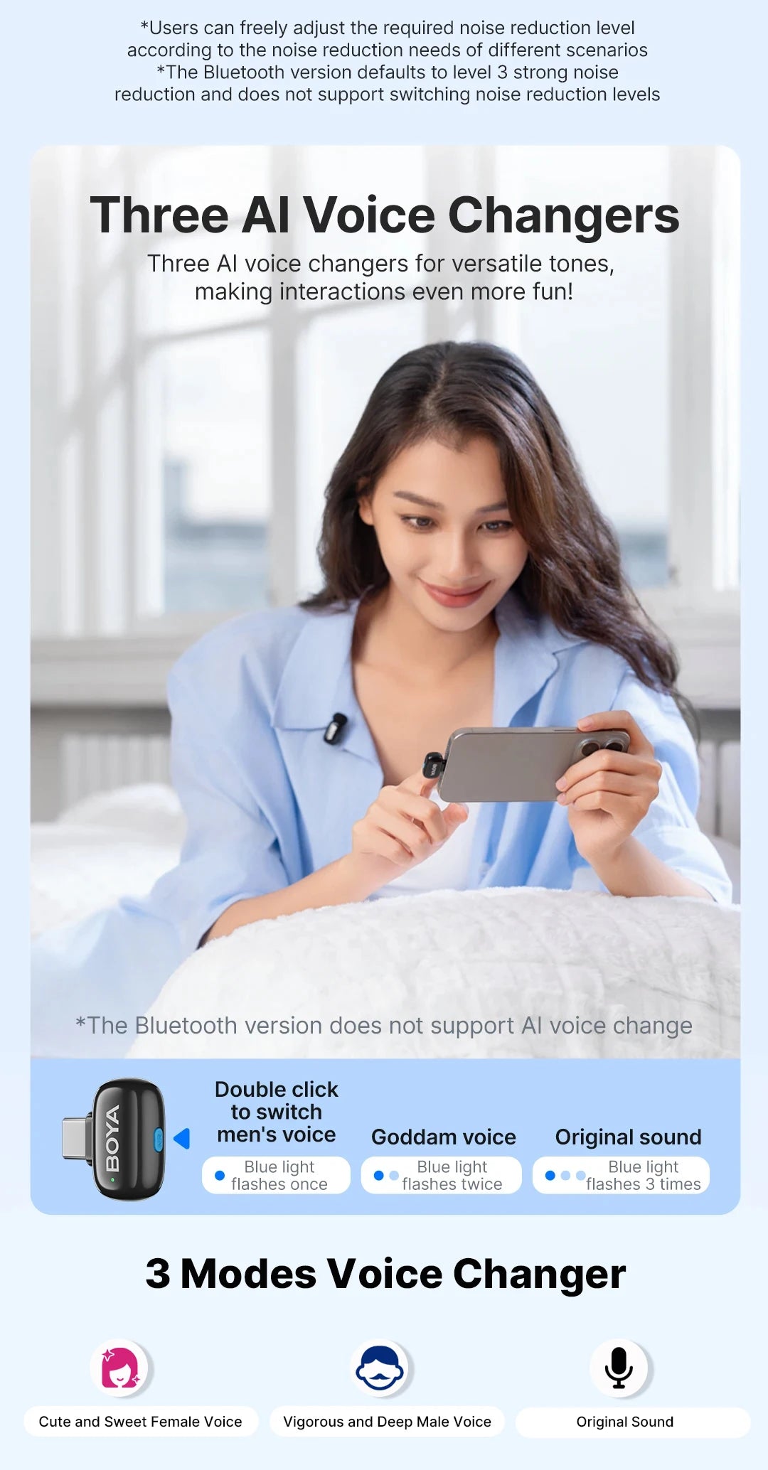 Mini Wireless Lavalier Microphone for iPhone 15/16 Series Android Type-C Smartphones Mirroless Cameras Video Recording