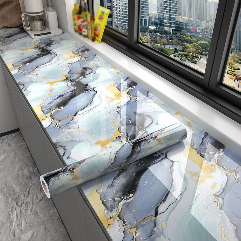 Tile Stickers Waterproof and Oil-proof Kitchen High Temperature Resistant Renovation Self-adhesive Cabinet Countertop Wallpaper