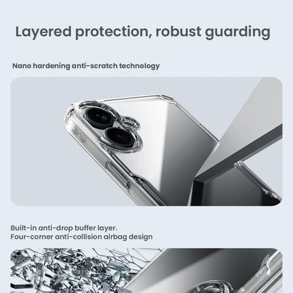 Nature Pro Case For iPhone 16 Plus Case Ultra Thin Luxury Soft TPU Transparent Airbag Shockproof Back Cover