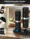 LED High Quality Automatic Operation Rechargeable Mill Electric Salt and Pepper Grinder Set with Charging Base