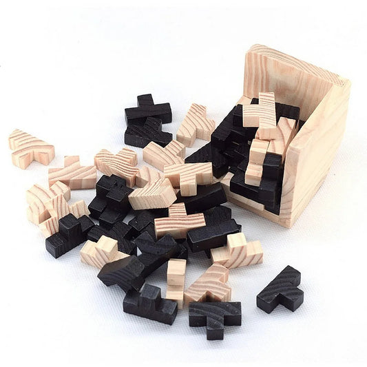Wooden Interlocking Cube Brain Teaser Puzzle