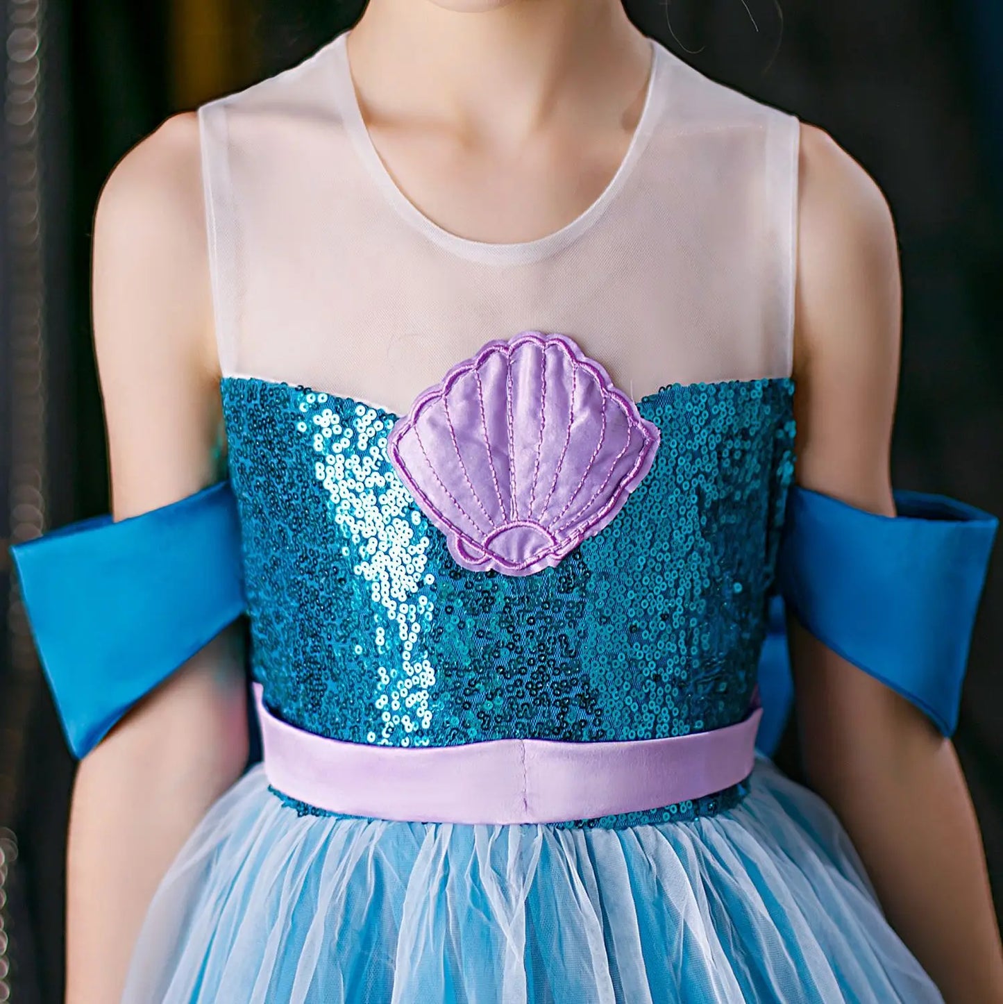 Mermaid Princess Cosplay Dress for Girls Carnival Birthday Party Costume