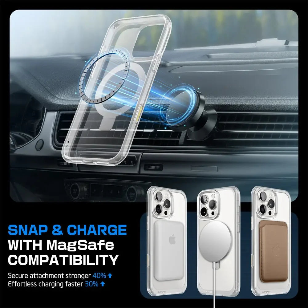 For iPhone 16 Pro Max Case with Camera Control Capture Button UB Mag Stand Series Slim Clear  MagSafe Phone Case