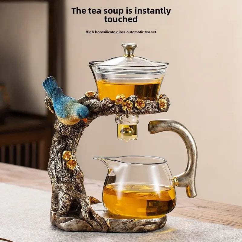 Glass Kung Fu Tea Set with Magnetic Suction Teapot and Tea Cups 900ml