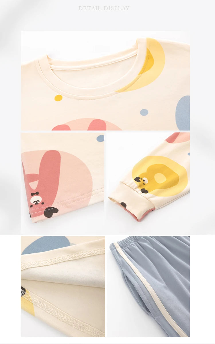 Women’s Cute Lazy Style Cotton Pajama Set – Soft, Loose Long Sleeves & Pants