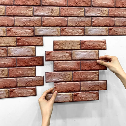 1pc 3D Faux Brick Peel and Stick Wall Panel Red Self Adhesive Kitchen Tile Backsplash Thicker Waterproof Wall Sticker