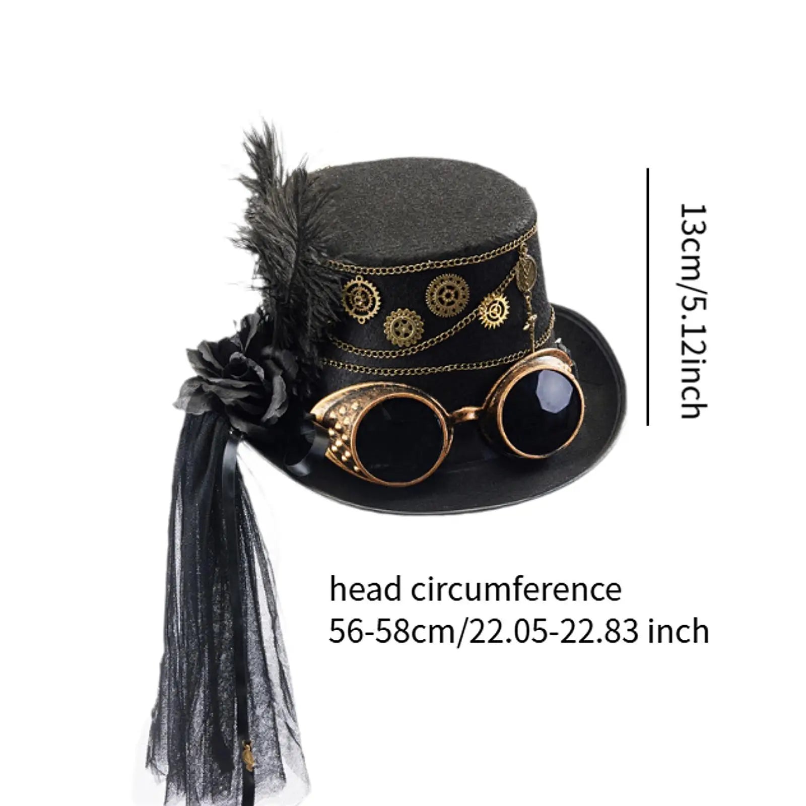 Steampunk Top Hat Jazz Decoration Fancy Dress up for Carnival Party Role Playing