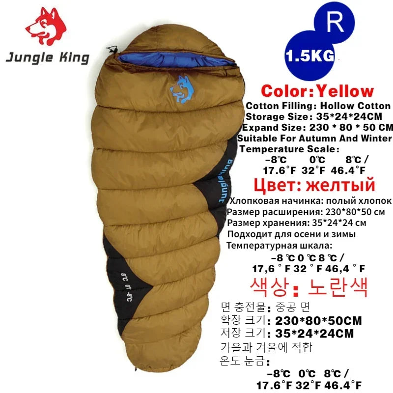 1.5KG Thickened Winter Cold Weather Waterproof Sleeping Bag Camping Hiking Supplies -8℃ Cotton Sleeping Bags