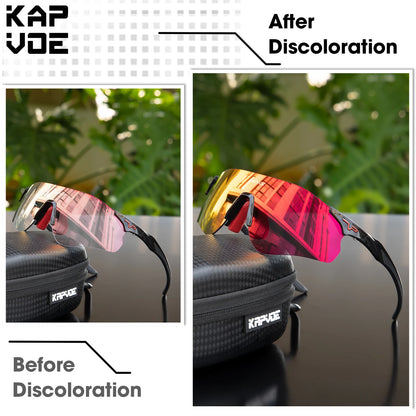 Color Photochromic Cycling Sunglasses Outdoor Running Sunglasses UV400 Men MTB Cycling Glasses Women Road Bike Glasses