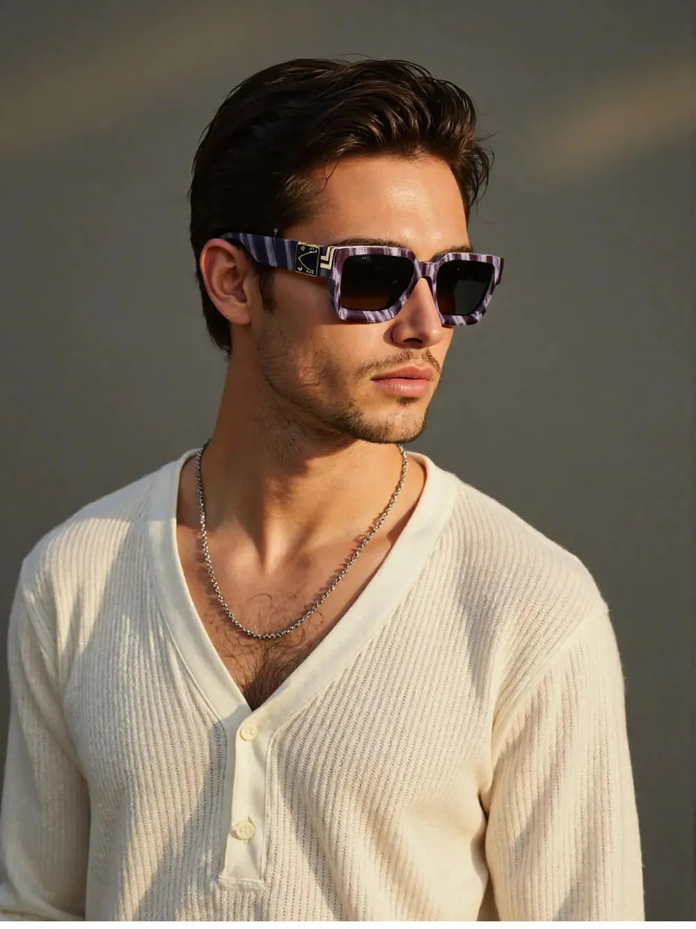 Retro Square Millionaire Sunglasses With UV400 Protection