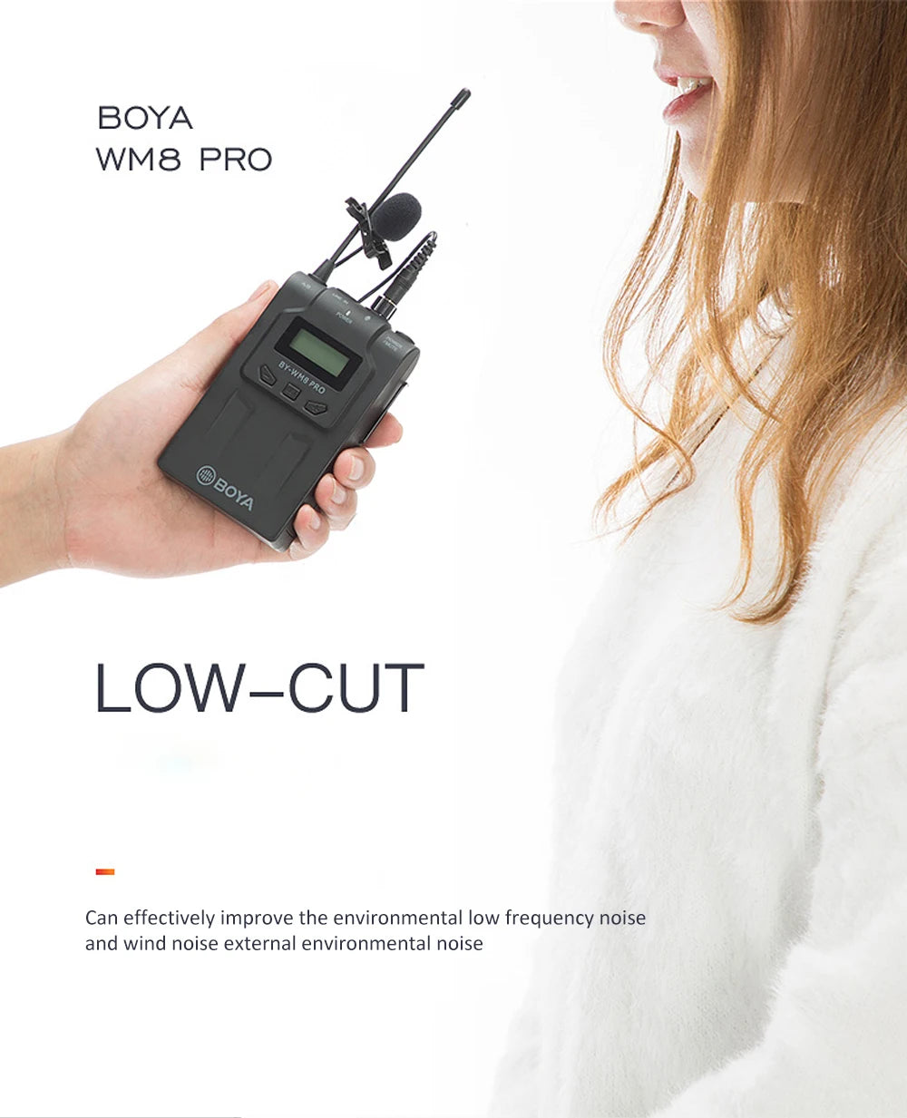 BY-WM8 PRO UHF Wireless Lavalier Lapel Microphone for iPhone Android DSLR Cameras PC Computer Interview Youtube Streaming