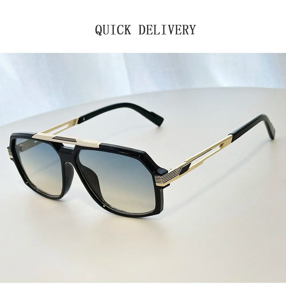 Vintage Square Alloy Frame Sunglasses With UV400 Protection