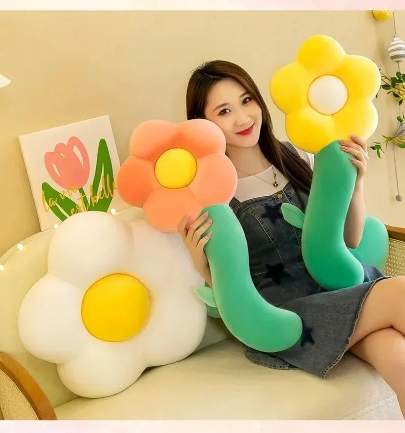 Long Sunflower Plush Body Pillow Cute Large Flower Stuffed Cushion Sofa Decorative Stuffed Body PillowBed Sleeping Back Cushion