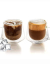 200ml Double Wall Glass Coffee Cups Espresso Clear Insulated Tea Mugs Heat Resistant Handle Mug For Latte Cappuccino